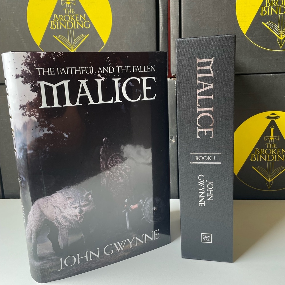 Rare and signed Malice by John Gwynne - Black Hardcover Edition